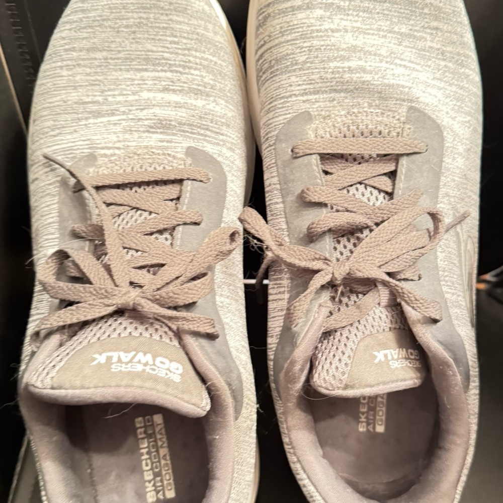 Skechers Woman’s Heather Light Gray Go Walk Walking Sneakers Shoes with air cool - Picture 7 of 11